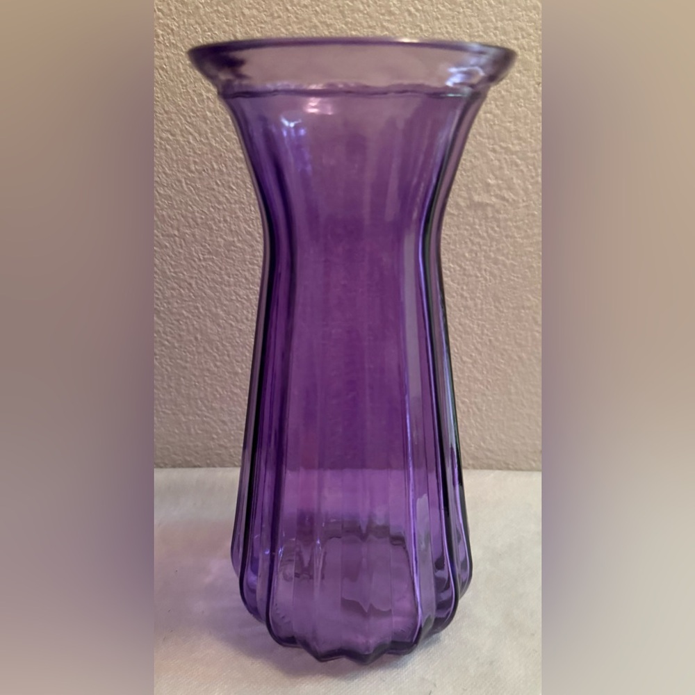 Flowers.com purple flower vase. 8.75”